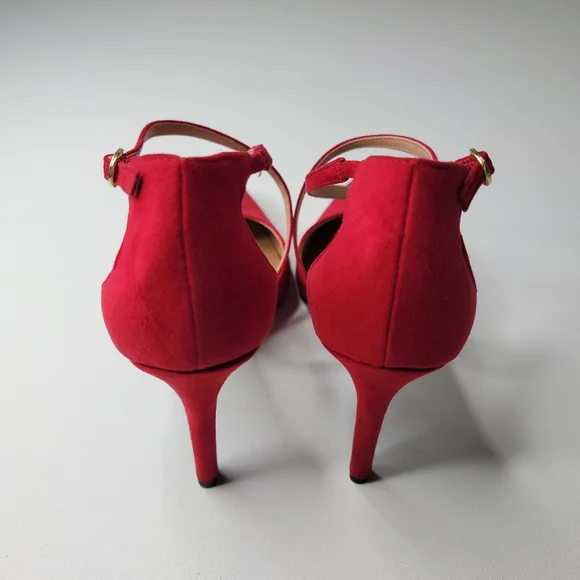Christian Siriano Red Suede Pumps Size 9 - Picture 4 of 8